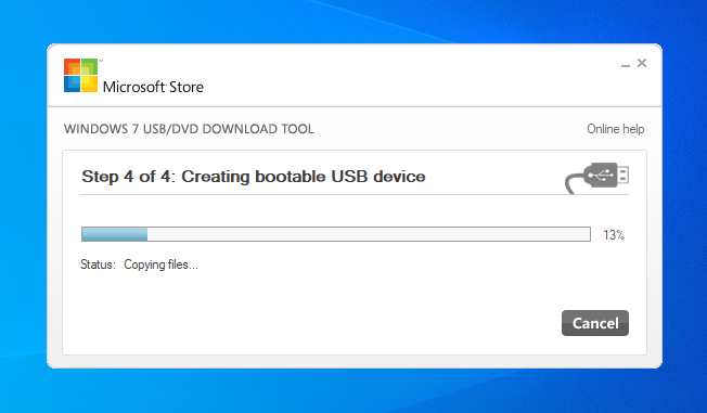 Индикатор прогресса копирования