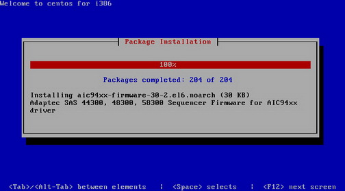 Успешная установка пакетов CentOS завершена