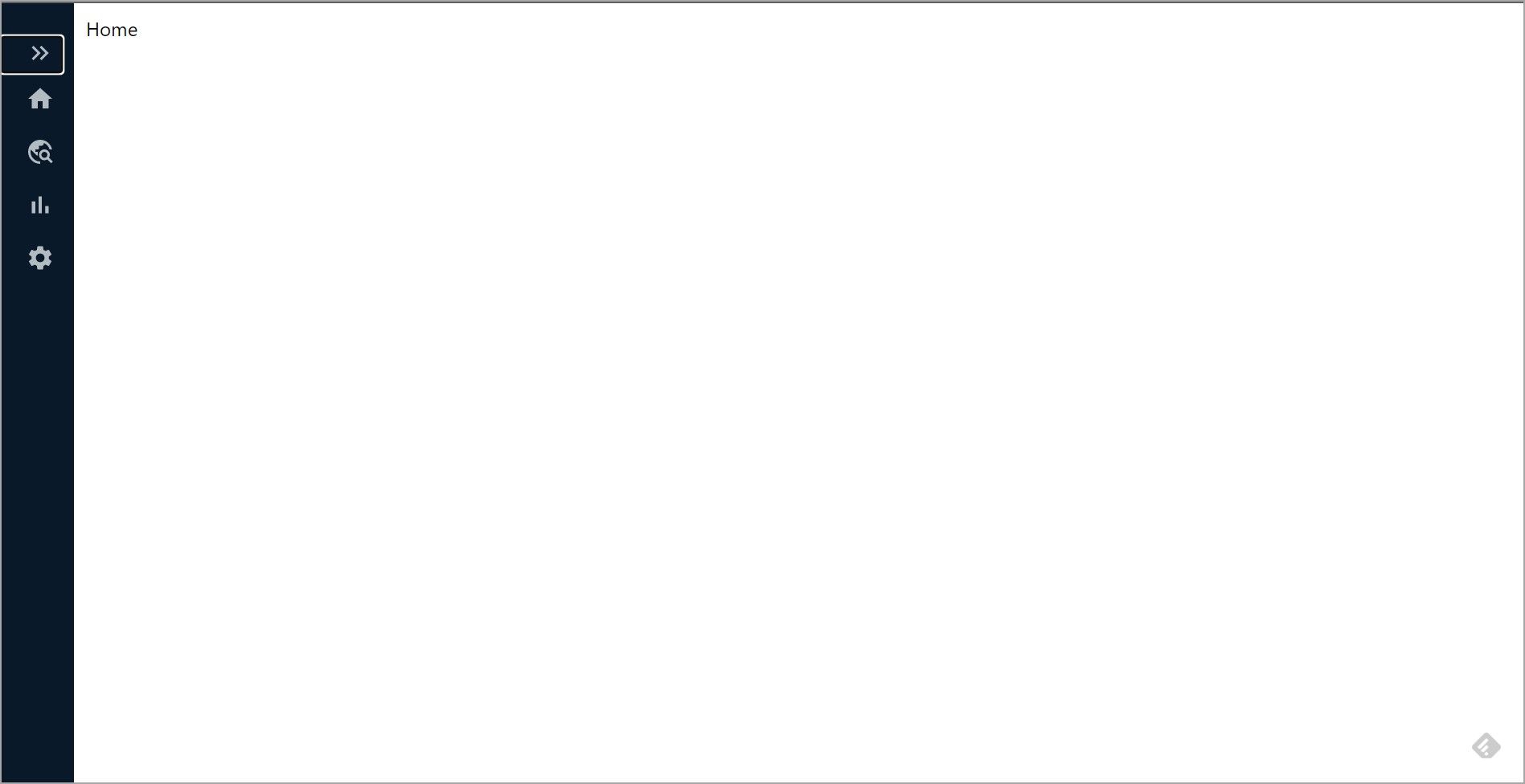 Вид панели навигации React в свернутом состоянии