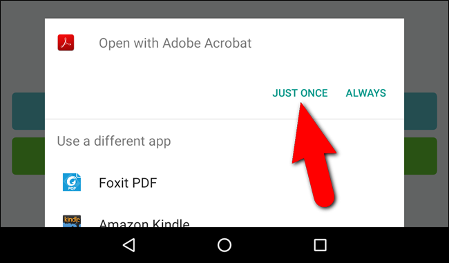 Меню Открыть с помощью на Android