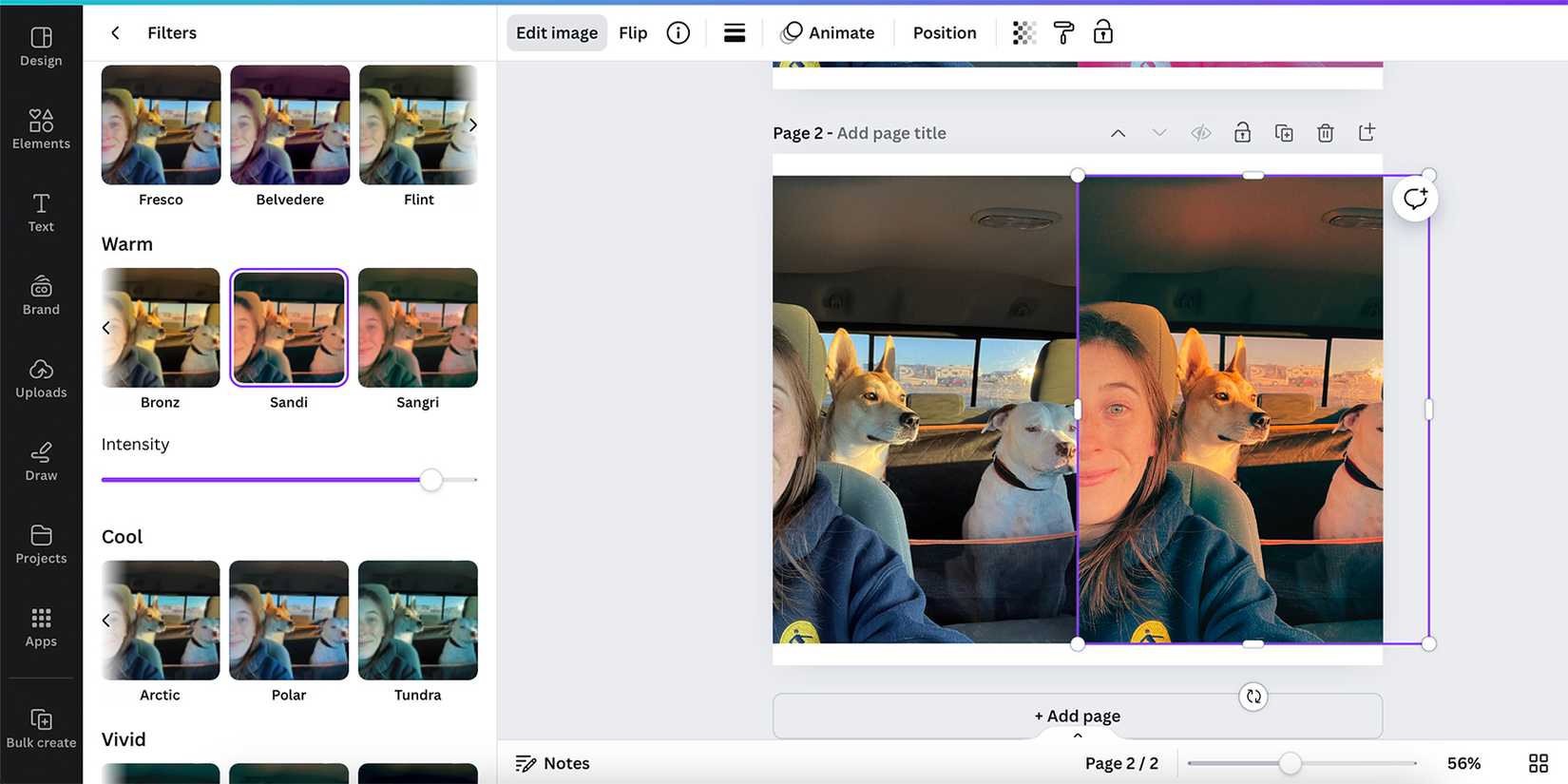 Фильтры для фото в Canva