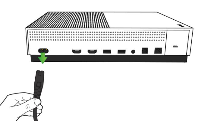 Фото консоли Xbox с отключённым шнуром питания