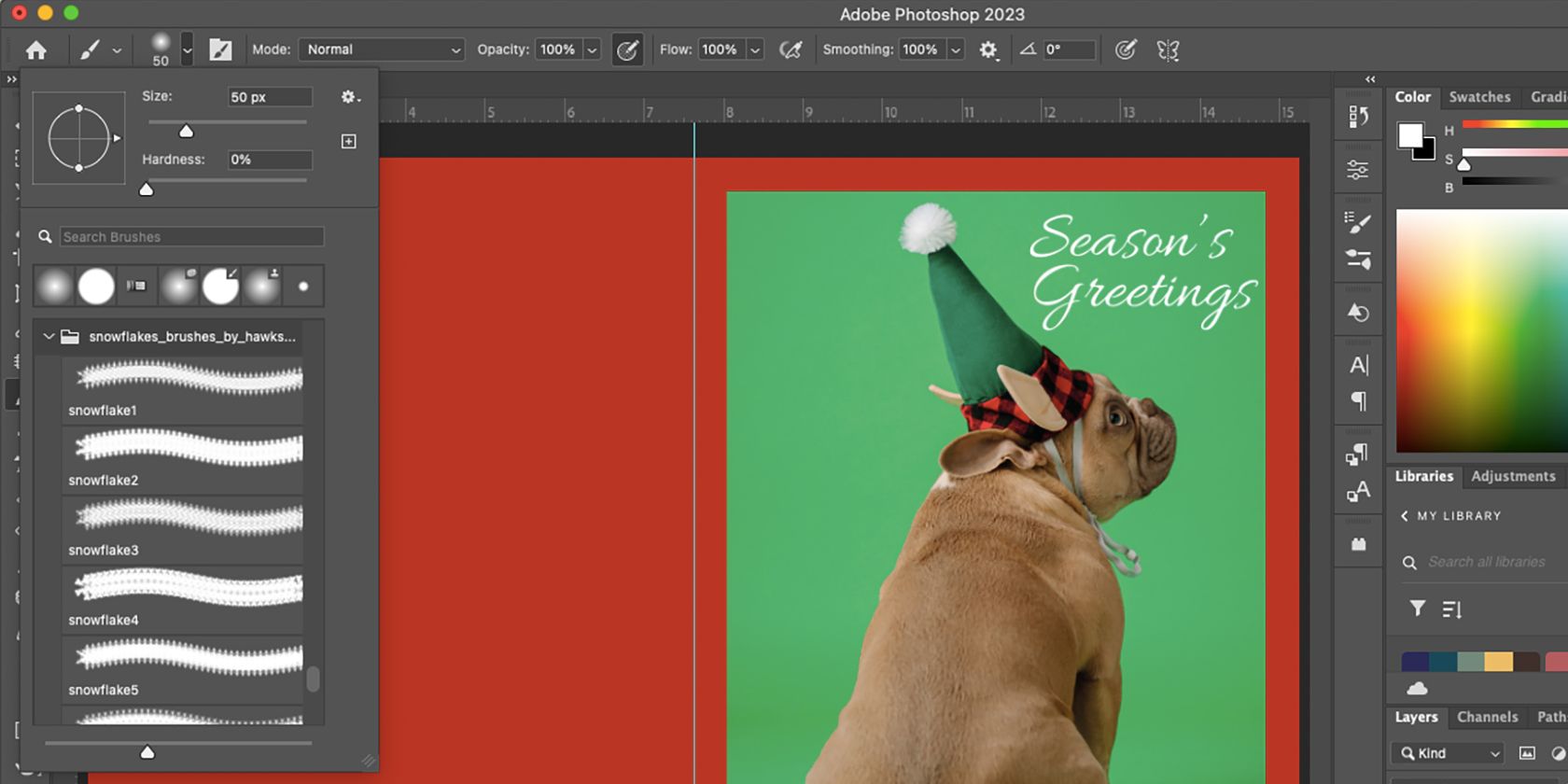 Photoshop downloaded brush library.