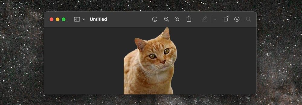 Вставка объекта изображения в Preview на Mac.
