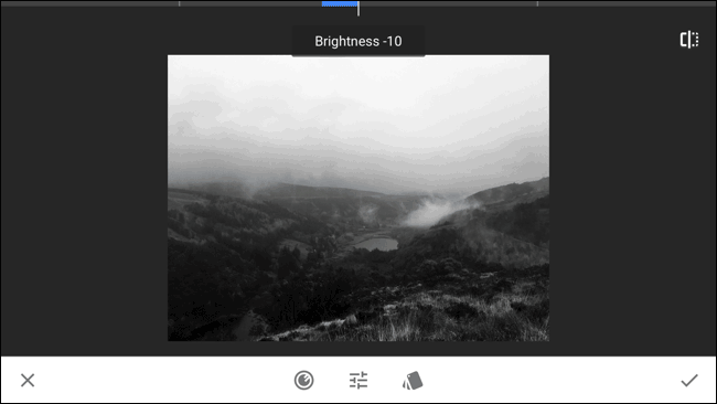 Кнопка до-после в Snapseed