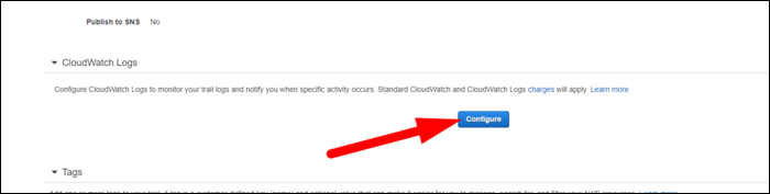 Конфигурация CloudWatch Logs для Trail