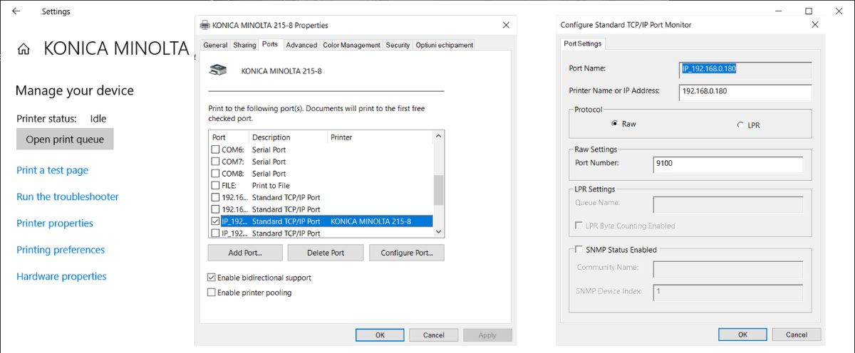 IP-адрес принтера в Windows