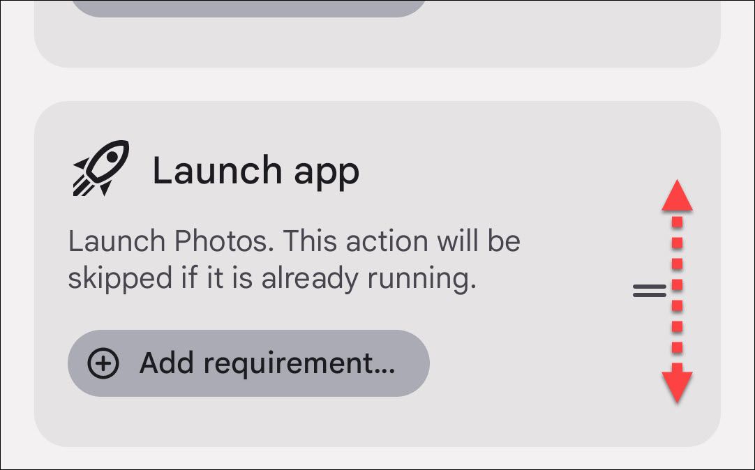 Изменяйте порядок действий перетаскиванием.