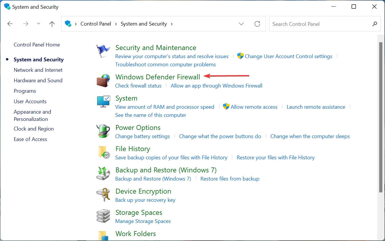 Настройки брандмауэра Windows Defender