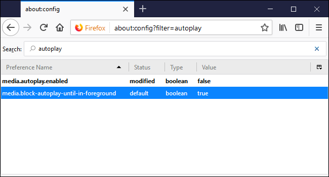 Настройка media.block-autoplay-until-in-foreground выделена