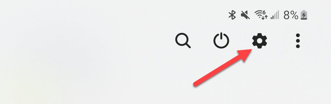 Значок шестерёнки настроек на Android