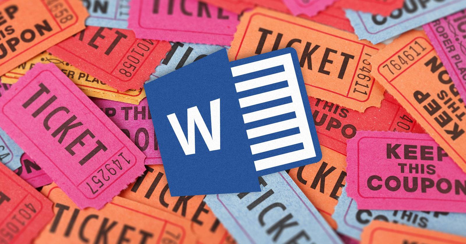Как создать билеты лотереи в Word