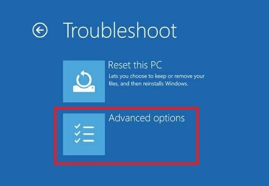 Дополнительные параметры в среде восстановления Windows