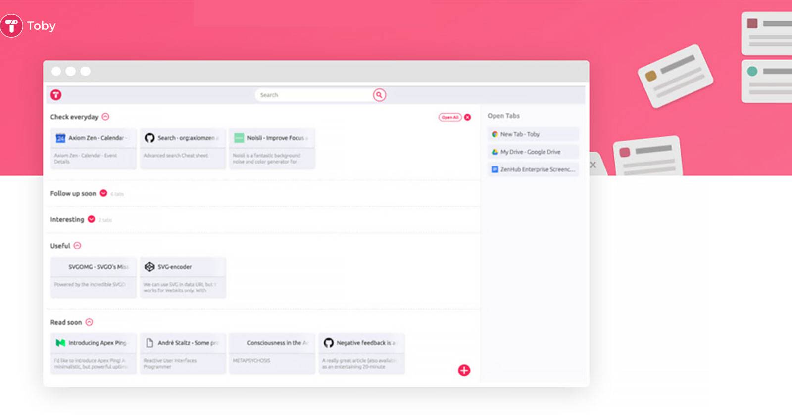 Toby — менеджер вкладок для Chrome