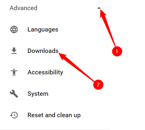 Нажмите треугольник, затем выберите