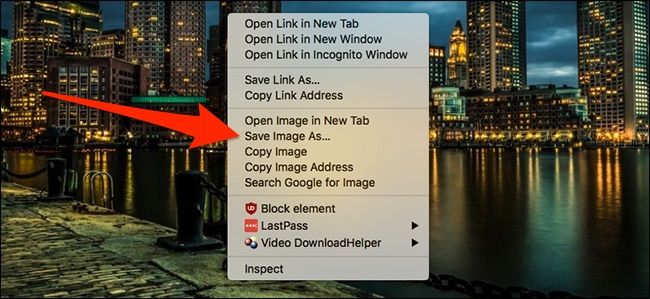 Сохранение изображения через контекстное меню