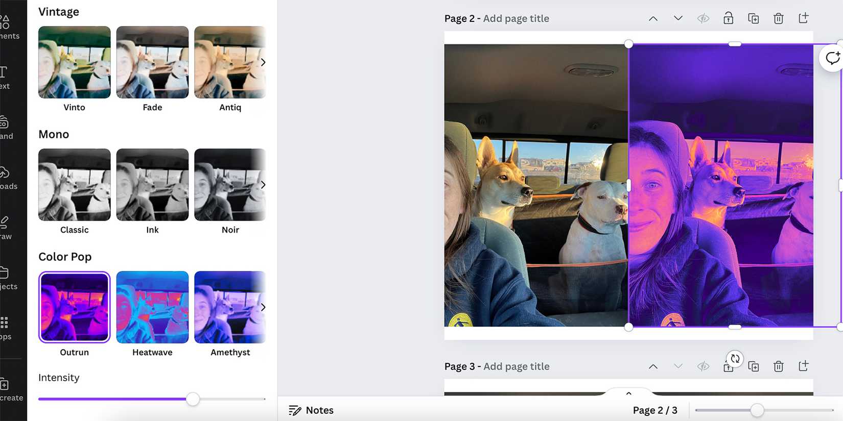 Фильтр Color Pop в Canva