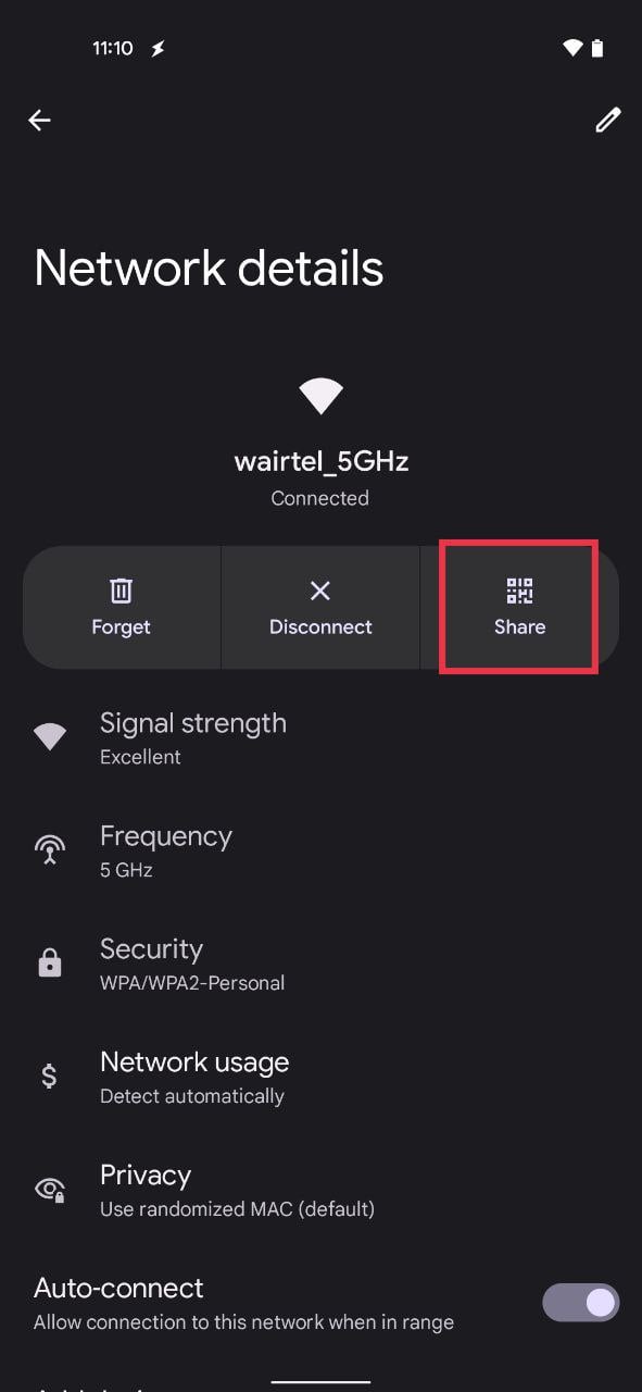 Изображение: выбор опции Nearby Share под QR‑кодом