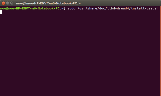 Установка libdvdcss через терминал в Ubuntu