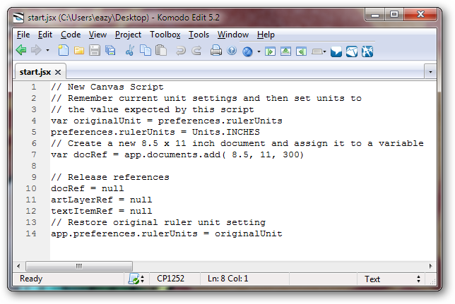 Скриншот Script Events Manager в Photoshop