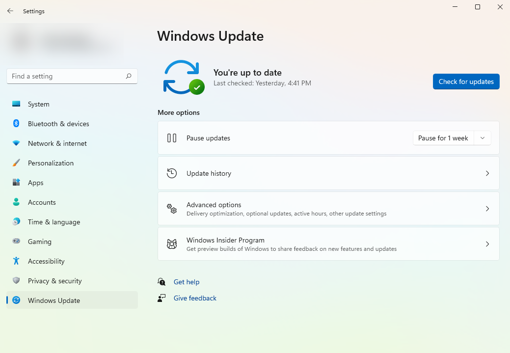 Поиск и установка обновлений Windows