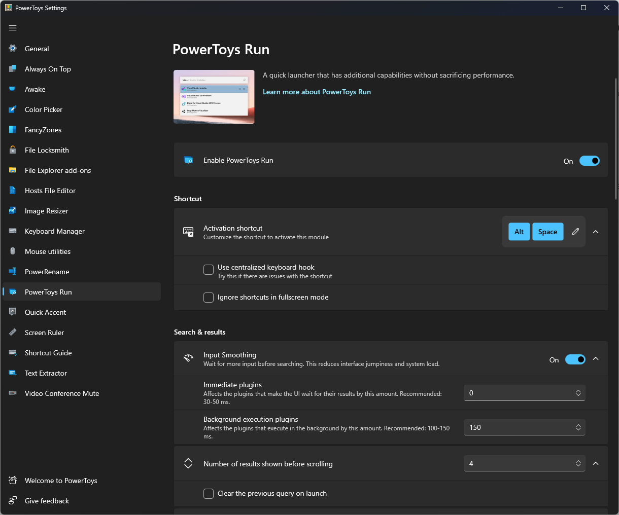 PowerToys Run — быстрый запуск приложений и файлов