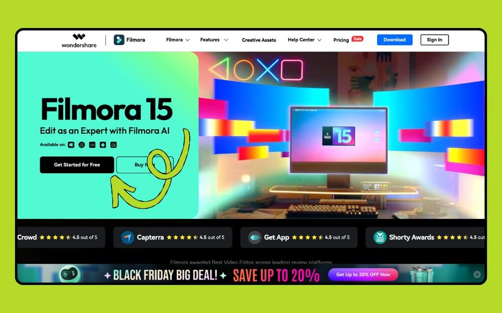 Скачивание Filmora для использования AI-функций