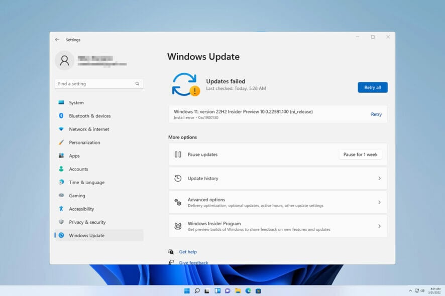 Исправить ошибку 0x80242fff в Windows 11