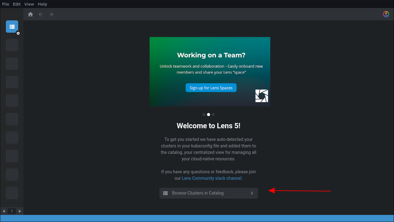 Скриншот панели управления Lens с обзором кластера Kubernetes