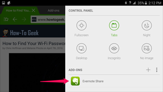 Список аддонов Dolphin с Evernote Share