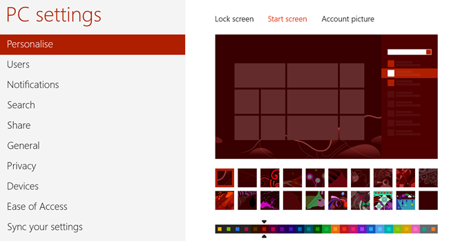Экран Пуск Windows 8 с группами плиток