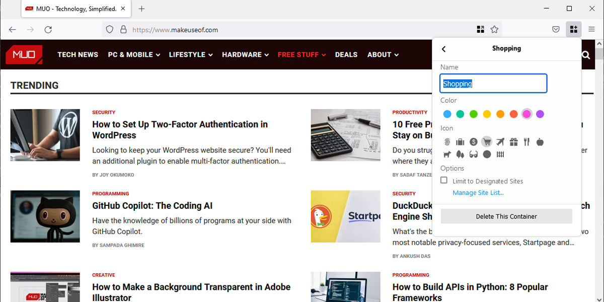 удаление контейнера и очистка данных