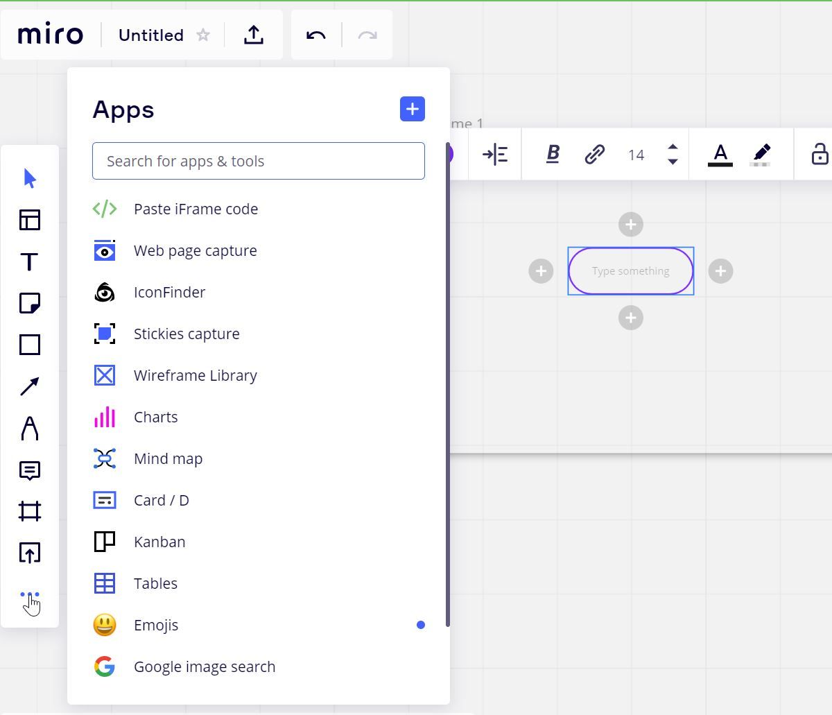 Панель приложения и доступ к функции майнд-карты