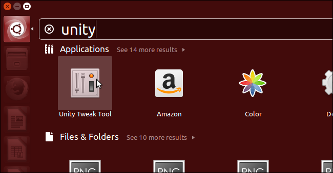 Запуск Unity Tweak Tool через Dash