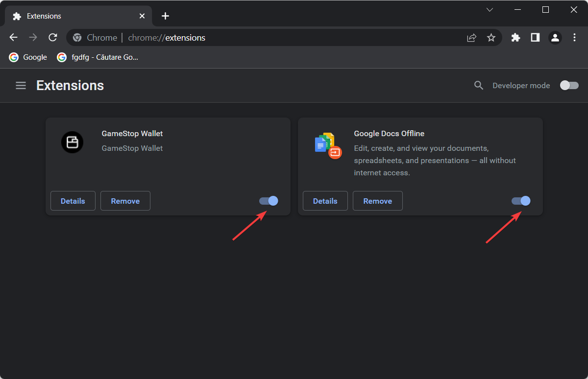 toggle-ext-chrome Google Chrome not responding