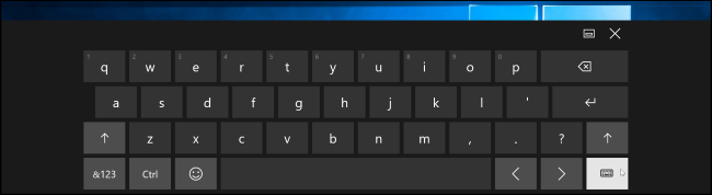 Кнопка переключения режимов сенсорной клавиатуры в Windows 10