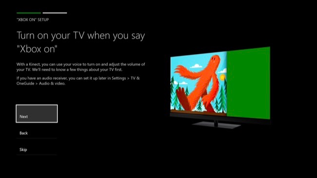 Kinect отправляет IR‑команды телевизору во время настройки