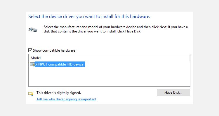 xinput compatible device