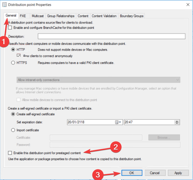 Настройка точки распространения