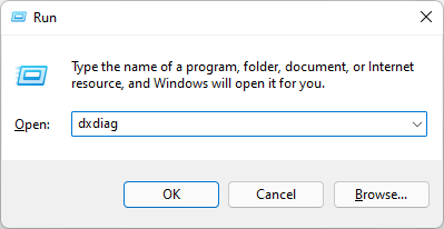 Окно средства диагностики DirectX со списком разделов