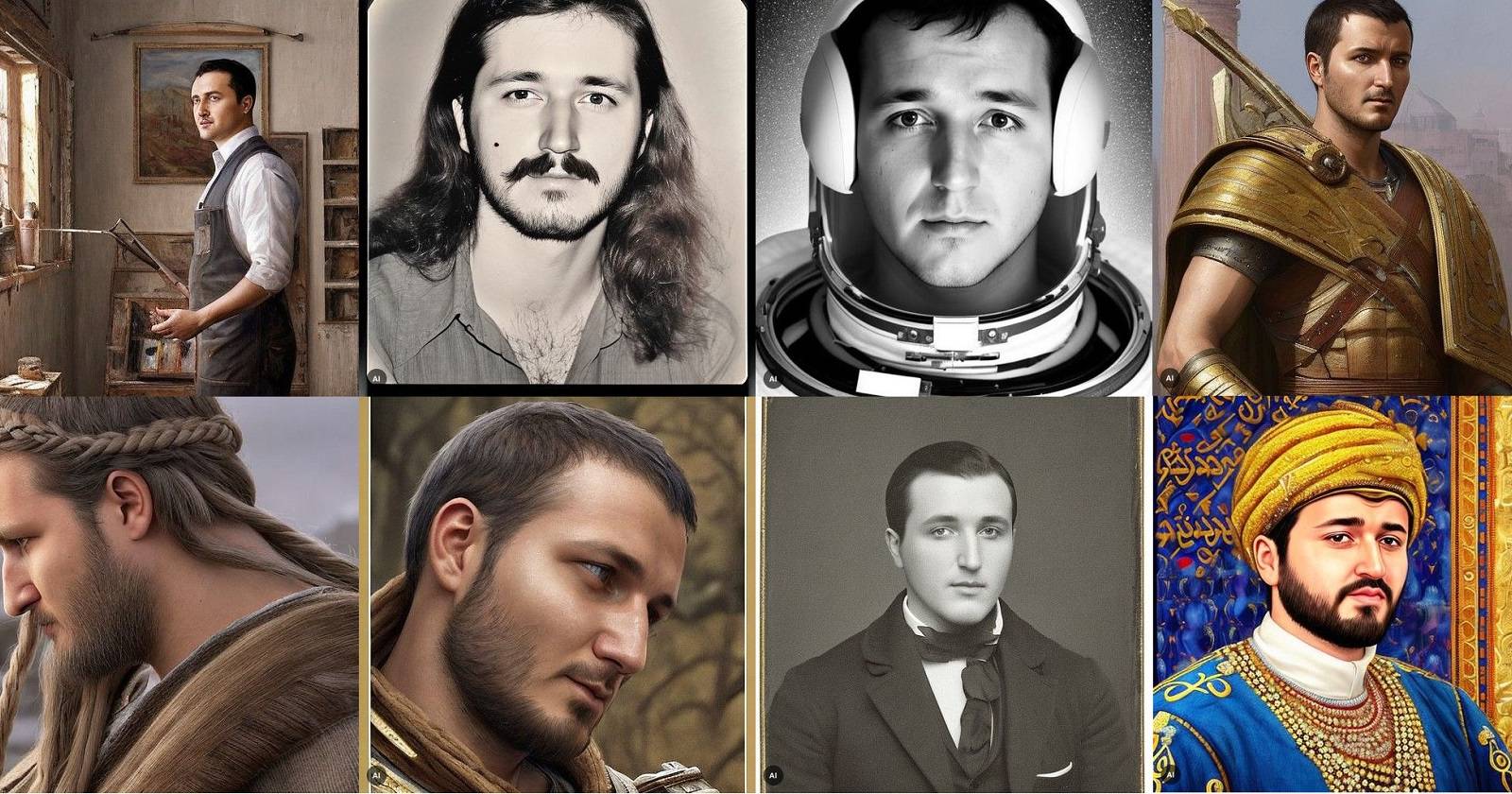 Мой капитализированный пример: аватары MyHeritage в разных исторических эпохах