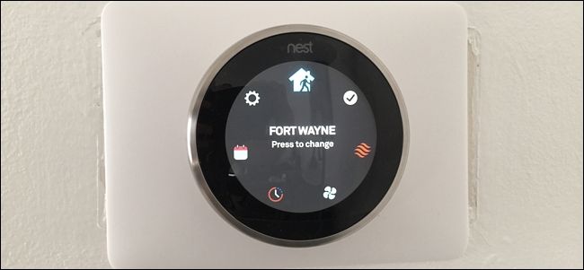 Главное меню на Nest Thermostat