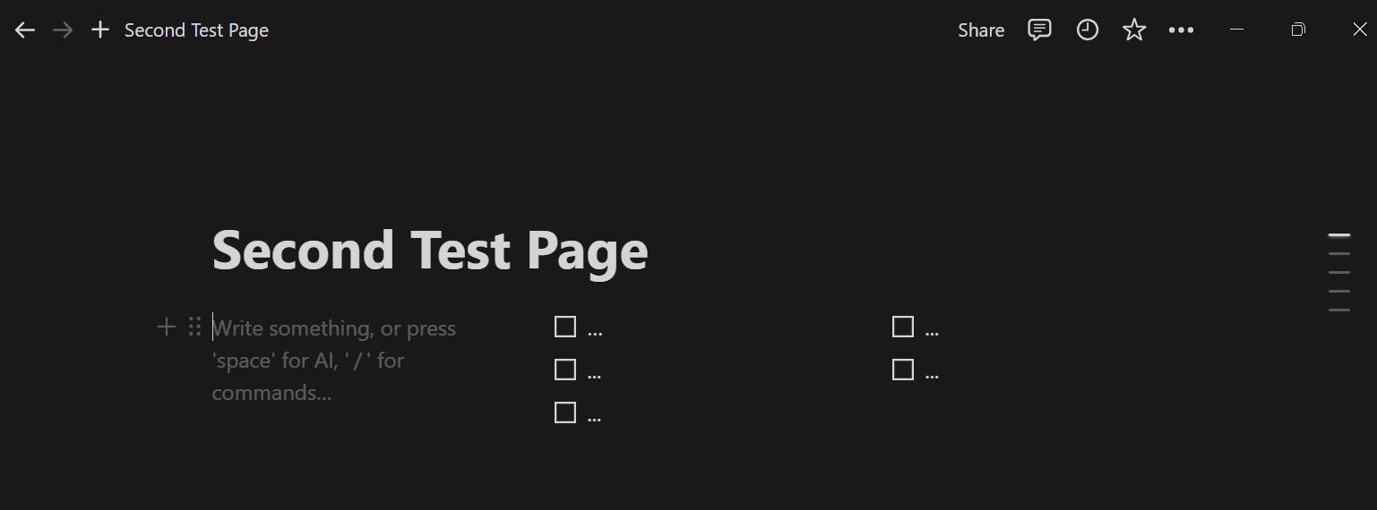 Скриншот, показывающий три колонки на странице Notion.