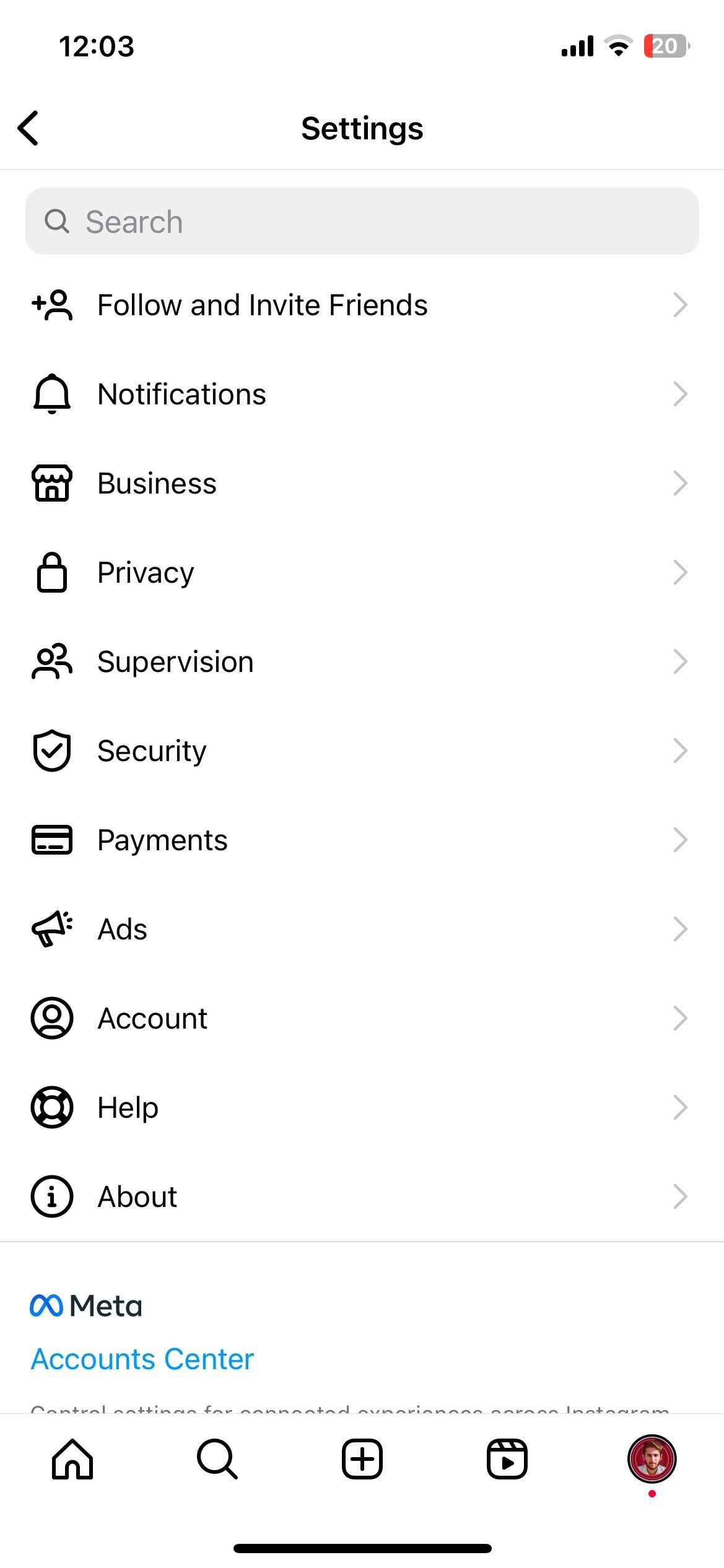 Переход на страницу управления типом аккаунта