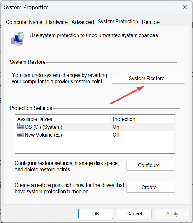 Восстановление системы