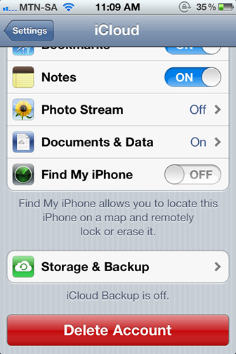 Состояние Find My — отключено