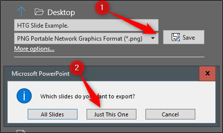 Окно выбора: сохранить один слайд как изображение