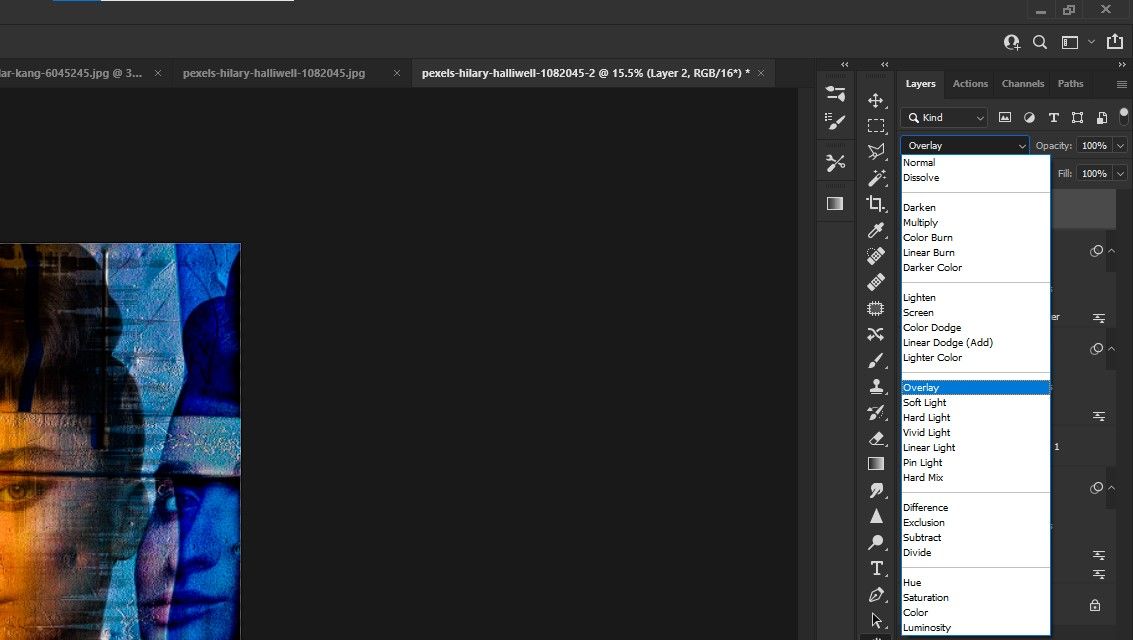 Режим Overlay для слоя подсветки