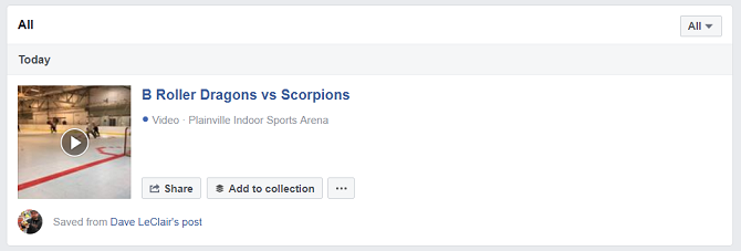 Сохранённые видео в Facebook — список