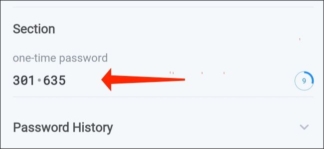 Нажмите кнопку сохранения чтобы завершить добавление одноразового пароля